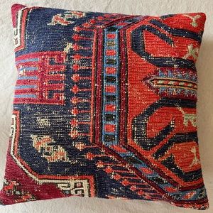 Kilim pillow -red, blue, Turkish design